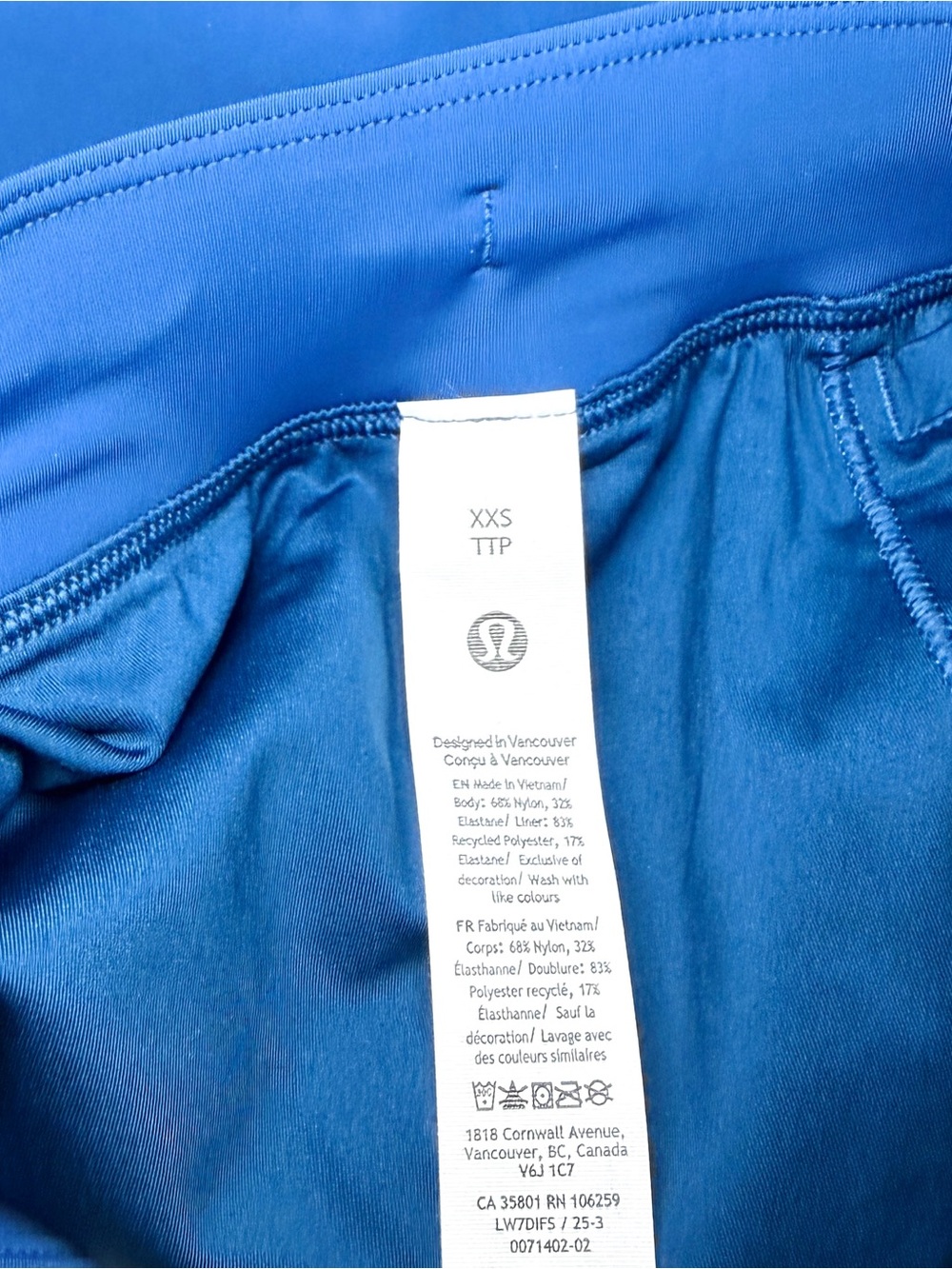 Lululemon Sleek High-Rise Short 2" in Blue Twill - Size XXS (Size 2) NWT - Picture 7 of 8